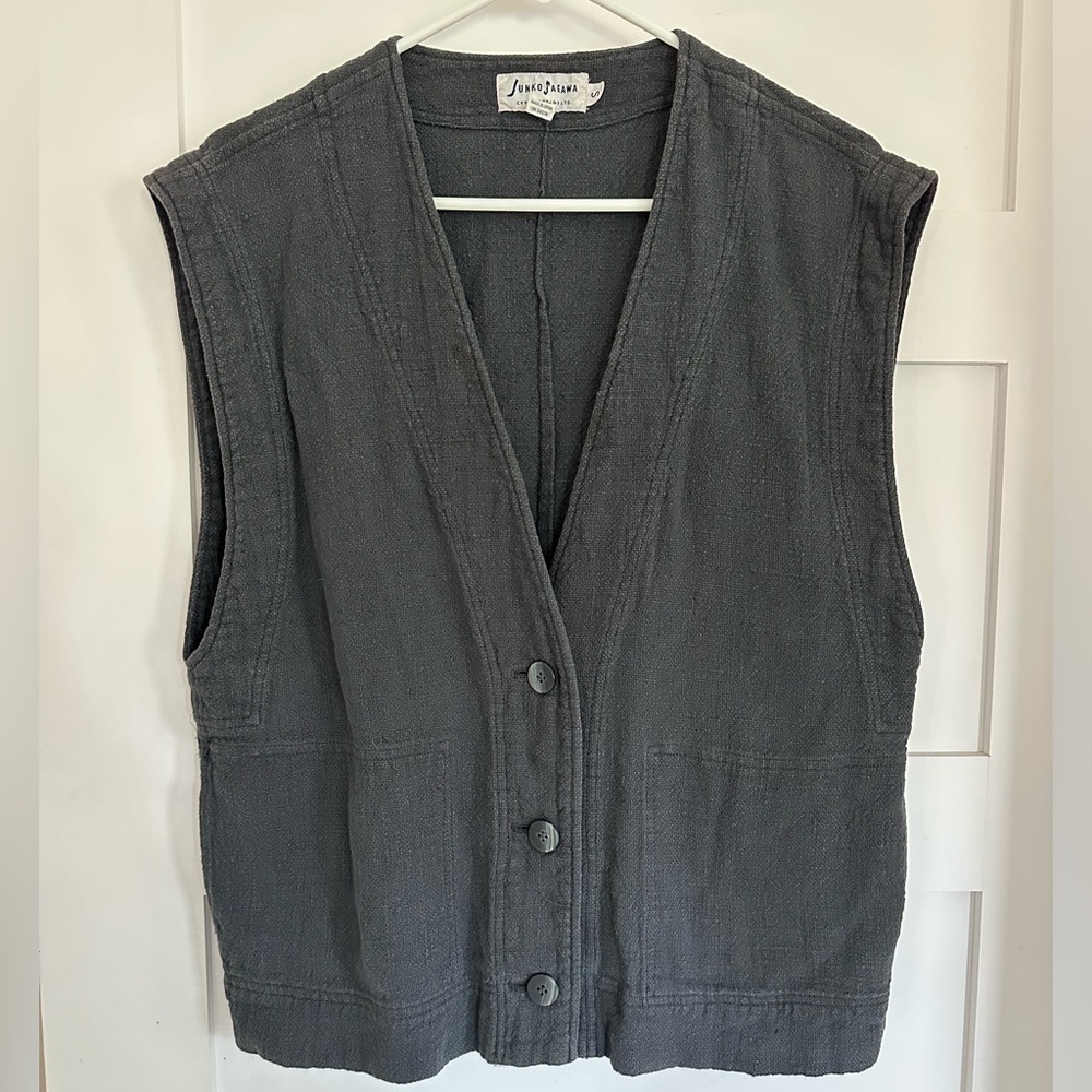 Junko Sagawa Japanese Vintage Black Vest